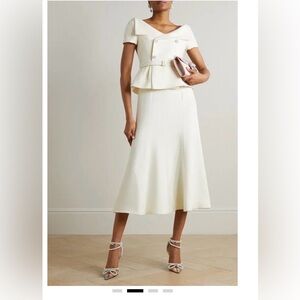 Self-Portrait Cream A-Line Midi Dress